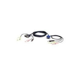 Aten 2L-7DX3U - cable clavier/video/souris/audio - 3 m