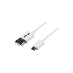 StarTech.com Cable Micro USB 2 m - A vers Micro B - Cordon Micro USB 2.0 - 1x USB A (M) 1x USB Micro B (M) - Blanc 2m - cable USB - Micro-USB de type B pour USB - 2 m