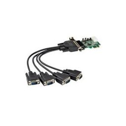 StarTech.com 4-port PCI Express RS232 Serial Adapter Card, PCIe RS232 Serial Host Controller Card, PCIe to Serial DB9, 16950 UART, Low Profile Desktop Expansion Card, Windows, macOS, Linux - Full/Low-Profile (PEX4S953LP) - adaptateur serie - PCIe - RS-232