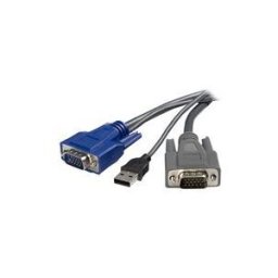 StarTech.com Cable KVM ultrafin 2 en 1 USB VGA - 1,8 m - cable clavier / video / souris (KVM) - 1.8 m