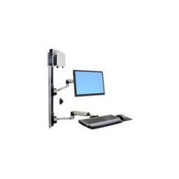 Ergotron LX Systeme de montage mural kit de montage - Technologie brevetee Constant Force - pour ecran LCD/clavier/souris/processeur - aluminium poli