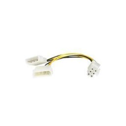 StarTech.com Cable adaptateur d'alimentation LP4 Molex vers carte graphique PCI Express 6 broches de 15 cm - 2x LP4 vers PCIe 6 pin - M/M - adaptateur secteur - alimentation interne 4 plots pour Alimentation PCIe de 6 broches - 15.2 cm