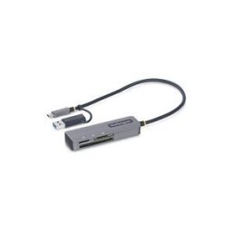 StarTech.com USB 3.0 Multi-Media Memory Card Reader, SD/microSD/CompactFlash Card Reader, Portable USB 5Gbps Card Adapter, External USB-C Card Reader with Attached USB-A Adapter - Works with Any Operating System (FCREADMICRO3V2) - lecteur de carte - USB 3
