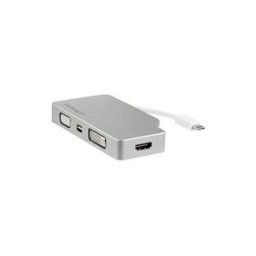 StarTech.com Adaptateur de voyage audio/video 4 en 1 - USB Type-C vers VGA, DVI, HDMI ou Mini DP - 4K (CDPVGDVHDMDP) - adaptateur video - Mini DisplayPort / HDMI / DVI / VGA - 10.5 cm