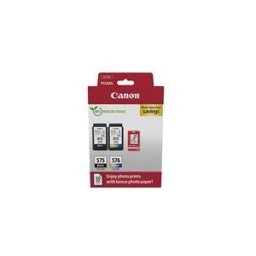 Canon PG-575/CL-576 Photo Paper Value Pack - pack de 2 - noir, couleur (cyan, magenta, jaune) - original - jeu de papier / cartouche d'encre