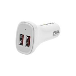 StarTech.com Chargeur de voiture double USB - Adaptateur allume cigare a 2 ports USB - Haute puissance (24 W/4,8 A) - Blanc adaptateur d'alimentation pour voiture - USB - 24 Watt