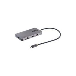 StarTech.com Adaptateur Multiport USB C - Video Double HDMI 4K 60Hz - Hub USB-A 5 Gbps a 2 Ports, 100W PD Pass-Through, GbE, SD/Micro SD, Station d'Accueil/Mini Dock, Cable 30cm (120B-USBC-MULTIPORT) - station d'accueil - USB-C / Thunderbolt 3 / Thunderbo