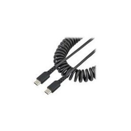 StarTech.com Cable de Charge USB-C de 50m - Adaptateur USB-C vers USB-C Enroule a Usage Intesif - Cable TB3 en Fibre Aramide Robuste - Cordon USB-C a USB-C M/M - Noir (R2CCC-50C-USB-CABLE) - Cable USB de type-C - 24 pin USB-C pour 24 pin USB-C - 50 cm