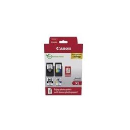 Canon PG-560XL/CL-561XL Photo Value Pack - pack de 2 - a rendement eleve - noir, couleur (cyan, magenta, jaune) - original - brillant - jeu de papier / cartouche d'encre