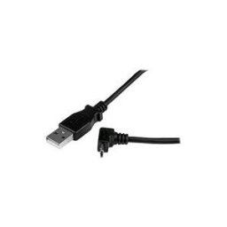 StarTech.com Cable Micro USB 2 m - A vers Micro B coude 90Â° vers le haut - Cable USB Micro B Angle Coude vers le haut - Noir 2m - cable USB - Micro-USB de type B pour USB - 2 m
