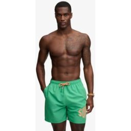 Superdry Homme Short de Bain 16 Pouces Logo Imprimé Green Taille: M