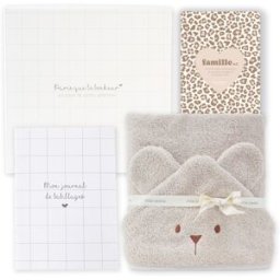 LITTLE CREVETTE Coffret cadeau cape de bain Ourson - à composer