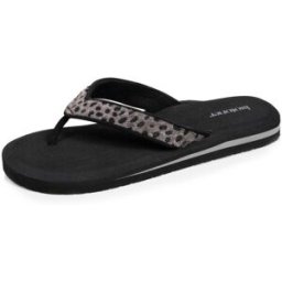 Isotoner - Tongs Femme yoga jungle Léopard/Noir léopard/noir 38 Femme