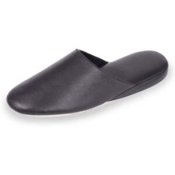 Isotoner - Chaussons mules en Cuir Homme Noir noir 46 Homme