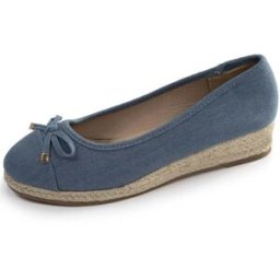 Isotoner - Ballerines Femme corde talon compensé Bleu bleu 40 Femme
