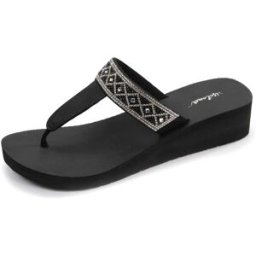 Isotoner - Tongs Femme tige large strass talon Noir noir 38 Femme