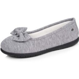Isotoner - Chaussons ballerines Femme Gris nœud irisé grisirisé 39 Femme