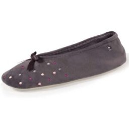 Isotoner - Chaussons ballerines Femme Pois Brodés gris foncé 37/38 Femme