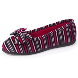 Isotoner - Chaussons ballerines Femme Nœud Rayures rayures 37 Femme