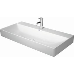 Meuble vasque Duravit DuraSquare 2353100014, 100 x 47 cm, sans trop-plein, avec plage de robinetterie, blanc, 2 trous de robinetterie