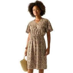Regatta Robe à Manches Courtes Elona Abstract Leopard Spot 38 Femme