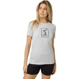 Super.natural T-shirt à Manches Courtes Palm Island Bio J Regular Fit White Stone Melange / Blueberry XL Femme