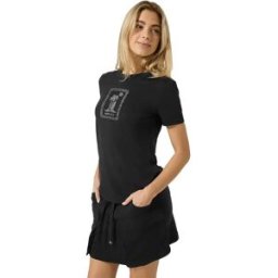 Super.natural T-shirt à Manches Courtes Palm Island Bio J Regular Fit Jet Black / White Stone / Cashmere Grey Melange L Femme