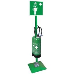Poteau et socle pour douche de sécurité