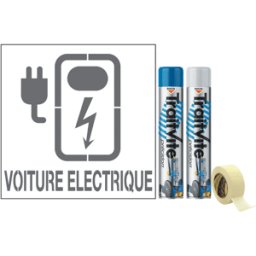 Kit Aérosols et Pochoir Voiture électrique
