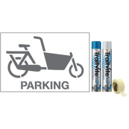 Kit Aérosols et Pochoir Parking vélo cargo
