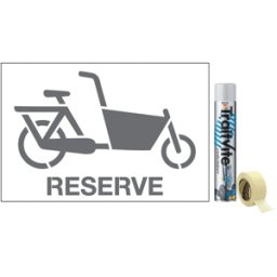 Kit Aérosols et Pochoir Réservé vélo cargo
