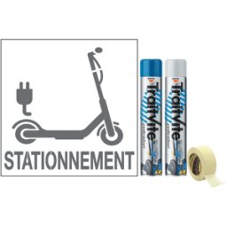 Kit Aérosols et Pochoir Stationnement trottinette électrique