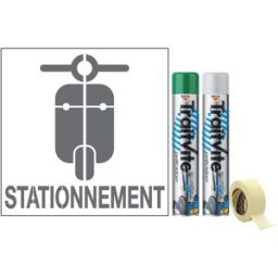 Kit Aérosols et Pochoir Stationnement scooter