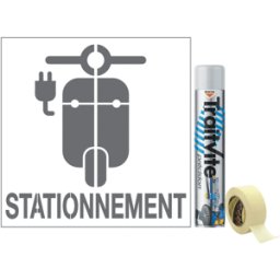 Kit Aérosols et Pochoir Stationnement scooter électrique