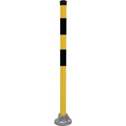Poteau sur platine Jaune/Noir H 1000 x Ø 50 mm
