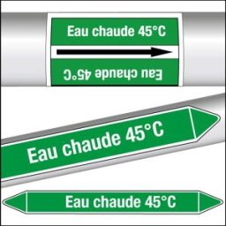 Marqueurs de tuyauterie CLP Eau chaude 45°C