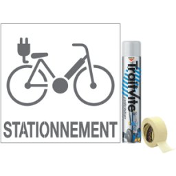 Kit Aérosols et Pochoir Stationnement vélo électrique