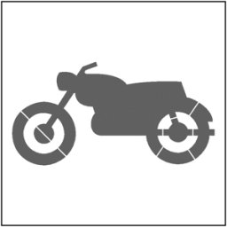 Pochoir 800 x 800 mm symbole Moto