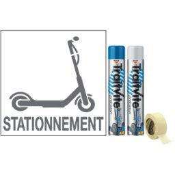 Kit Aérosols et Pochoir Stationnement trottinette