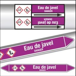 Marqueurs de tuyauterie CLP Eau de javel