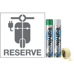 Kit Aérosols et Pochoir Réservé scooter électrique
