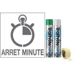 Kit Aérosols et Pochoir Logo et texte Arrêt minute