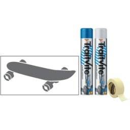 Kit Aérosols et Pochoir Skateboard