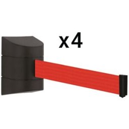 Lot de 4 enrouleurs muraux à sangle 8,50 m. à visser