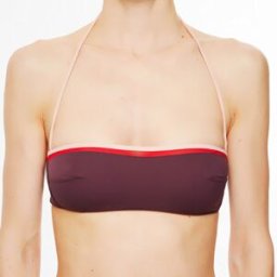 La Perla - Haut de maillot de bain bandeau Kosmos bordeaux/rose/rouge T.36/B