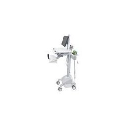 Ergotron chariot - pour ecran LCD/clavier/souris/scanner de codes a barres/CPU/medicament - alimente par LiFe, UE - gris, blanc, aluminium poli