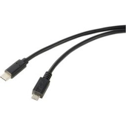 Renkforce Câble USB USB 2.0 USB-C® mâle, USB-Micro-B mâle 1.00 m noir rond RF-5719754