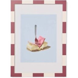 HEMA Cadre Photo A4 21x29,7cm Bois Rayures (bordeaux)