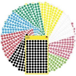 Avery Zweckform 59994 Etiquette Ø 8 mm papier rouge, vert, jaune, noir, bleu, blanc, rouge néon, vert fluorescent 1 set Pastilles