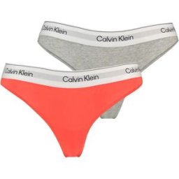 Calvin Klein String Lv00qf8834 2 Unités Punch Pink / Grey Heather M Femme